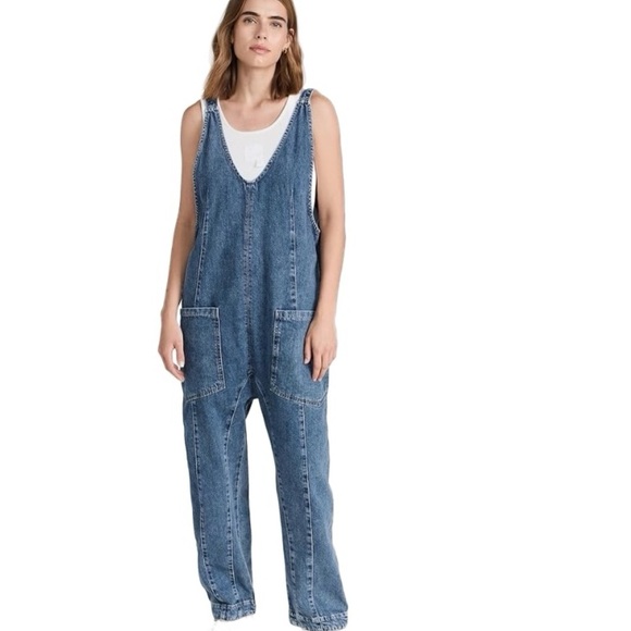We The Free Pants - Free People WE THE FREE High Roller Denim Jumpsuit OVERALLS NWT